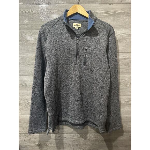 Woolrich Gray Quarter Zip Quilted Pull Over Long Sleeve M Sweater - Picture 1 of 4
